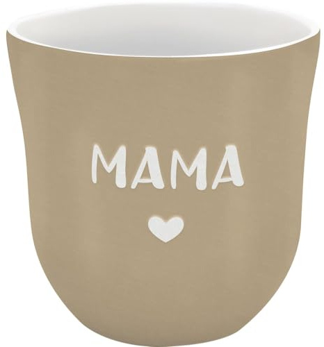 Sheepworld Becher mit Gravur Mama | Kaffeebecher, Höhe 9,8 cm, Durchmesser 9,3 cm, Volumen 40 cl, Steinzeug | Geschenkbanderole, Geburtstag, Ostern, Weihnachten | 74830