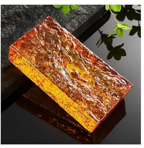 Klarglasbaustein, Mehrfarbiger Glasblock in verschiedenen Größen for die Renovierung von Büros und Häusern(Orange,100x100x20mm)