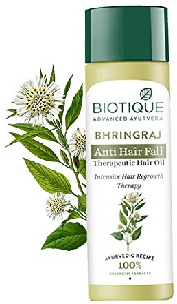 Biotique Bhringraj Fresh Growth Therapeutic Oil For Fine and Thinning Hair 120 Ml/ 4.06 Oz.