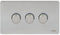 Schneider Electric Ultimate Screwless Flat Plate - 3 Gang 2 Way Dimmer Light Switch, Main and Low Voltage, 250W/VA, GU6432CSS, Stainless Steel