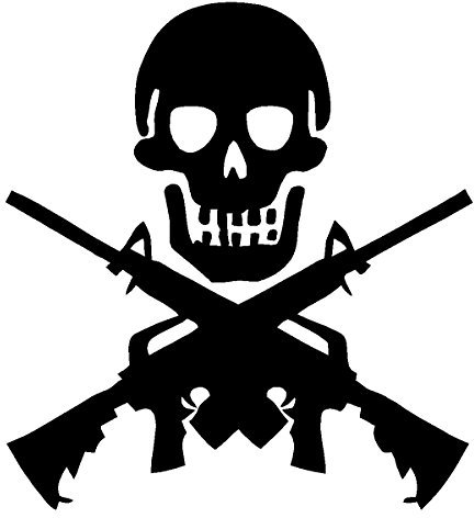 M4 Karabiner Jolly Roger Skull M 4 Aufkleber Auto Aufkleber