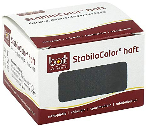 BORT StabiloColor haft Binde 4 cm schwarz 1 St
