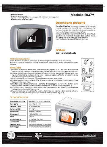 VI.TEL. E0379 40 Spioncino Digitale, Oro