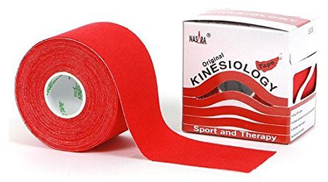 Nasara® Original Kinesiology Tape Sport Tape 4 Rollen in Einer Packung, rot