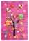 Pflaume 100162 Fuji Eulen Kinder Teppich Mischung aus Wolle/Polypropylen Rosa 150 x 100 cm