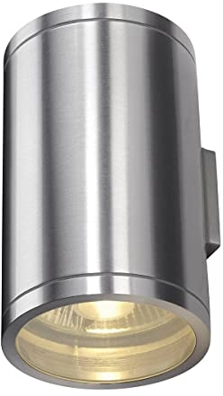 SLV ROX UP/DOWN | Wandaufbauleuchte, Außenbeleuchtung von Hauseingang, Wänden, Terrassen, Fassaden, Treppen, Wandlampe, LED Wandleuchte, Aussenleuchte, Gartenlampe | 2xGU10, IP44, aluminium