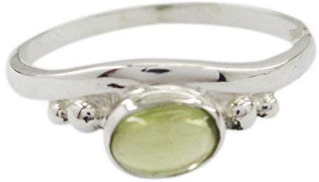 RIYO einfach 925er Sterlingsilber mit echtem Prehnit-Ring-Geschenk