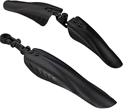 Relaxdays Schutzblech Set, Spritzschutz für vorn & hinten, universal, für Fahrräder mit 24-28 Zoll, Mudguard, schwarz