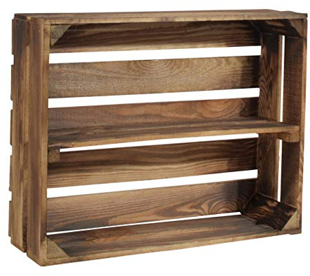 CHICCIE Holzregal Schmalhanz 50x40x15cm - Geflammt 1x langes Regal