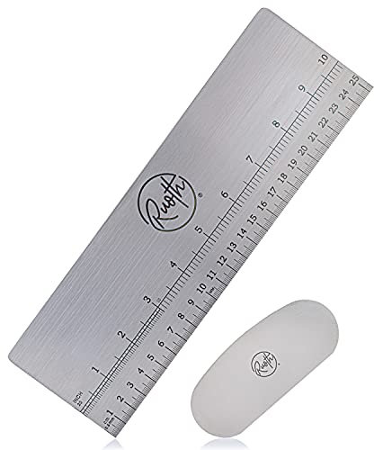 Ruoth® Metall-Tortenspachtel Buttercreme-Glätter mit Messskala. X-Tall (10 Zoll/25,4 cm) Kuchenglätter für Buttercreme oder Ganache. Tortenguss-Glätter Werkzeug. Tortenguss-Glätter Werkzeug