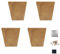 4 Stück Massivholz Möbelbeine,Eckig Eiche Möbelfüße TV-Schrankbeine,Trapez Pyramide Ersatz Sofafüße,für Kommode,Couchtisch,Bett,Ottomane,Holzfarbe,mit Montageplatte und Schrauben (5cm/2)