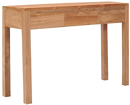 vidaXL Teak Massiv Konsolentisch mit 3 Schubladen Konsole Beistelltisch Sideboard Flurtisch Ablagetisch Holztisch Wandtisch 110x35x75cm