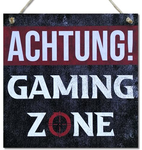 CARISPIBET Achtung Spielzone | Dekorationsschild für zu Hause, Spielzimmer, Spieleabend