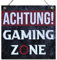 CARISPIBET Achtung Spielzone | Dekorationsschild für zu Hause, Spielzimmer, Spieleabend