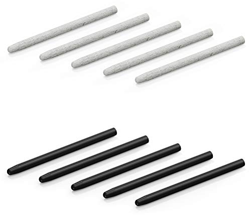 XENCELABS, 10er Pack Ersatzspitzen für Xencelabs Stifte, enthält 5 Standardspitzen, 5 Filzspitzen für digitalen Stifttablett Stylus