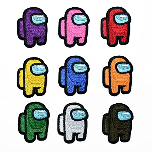 CYWQ Aufnäher zum Aufbügeln mit Cartoon-Motiv unter uns, bestickt, für Kleidung, Jacken, Rucksäcke, Schuhe, Mützen für Kinder und Erwachsene