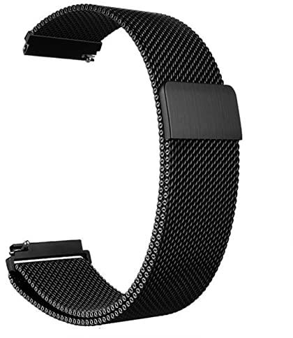 HNGM Edelstahl Uhrenarmband Mesh 16/18/20/22/24mm Gold/Silber/Schwarz Ersatz Metall Armband Edelstahlarmband mit Magnetverschluss Smartwatch Schnellverschluss Watch Uhren Ersatzband für Damen Herren