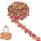 XCSJ 5 Yard Florale Spitzenborte Blumen Spitzenband Rosenstickerei Spitzenborte Stickerei Dekoband Zierband Borten Bänder Blumenband Borten Und Bänder Zum Nähen,Für Verzierungen,Kleidung,DIY (Rot)