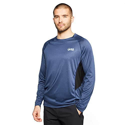 NORTH RIDGE Men's Resistance Long Sleeve Baselayer, Polyester Mesh Panel, Quick-Drying, Anti-Bacterial Treatment, Lightweight Performance Top for Sports (UK, Alpha, XL, Regular, Regular, Blue)