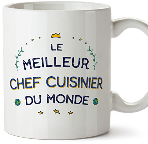 Mugffins Tasses pour CHEF CUISINIER - En Français - Cadeau original pour CHEF CUISINIER homme - Meilleur du Monde - 11 oz / 330 ml
