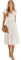 HEYPORK Damen Frühling Sommer Rock Bequem Lässig Kleider Mode Elegant Röcke Frauen Beiläufige Feste Farbe V-Ausschnitt Taille Abnehmender Frischer Stil Kleid(Weiß, XL)
