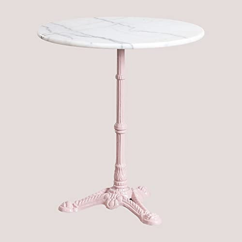 SKLUM Runder Bartisch aus Moka-Marmor Zuckerwatte-Rose Ø70 cm