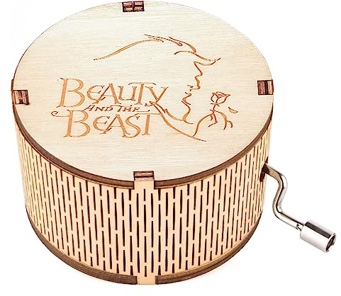 Yesnote Die Schöne und das Biest Spieluhr Geschenke Geburtstag Jahrestag Weihnachten Valentinstag Geschenk für Frau Ehemann Freundin Freund Holz Handkurbel Spieluhr