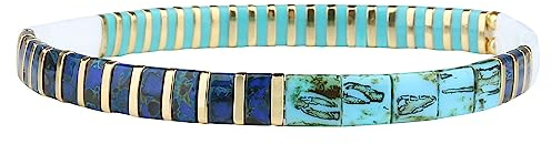 KELITCH Nouveau Miyuki Tila Beaded Bracelet Charm Bracelet Élastique Empilable Wrap Bracelet Femme Bijoux