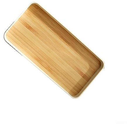 Bandeja de juego de té, plato rectangular de plástico para té, fruta, bandeja de regazo para servir café, bebidas, plato de té, postre, S