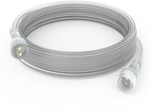 BOLWEO 10M/33Ft Christmas Lights Extension Cable, 2 Pin Clear Extension Cable IP65 Waterproof Outdoor Light Long Cable for Garden Lights,Christmas Lights,G40 Globe Lights,LED Fairy Lights