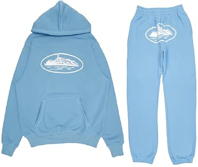 NQyIOS Mens Summer Sport Sets Hooded Fleece Sweatshirt Hoodie Tops Bottoms Trousers Sweatpants Jogging Joggers Athletic Set Winter Warm Track Suits Christmas