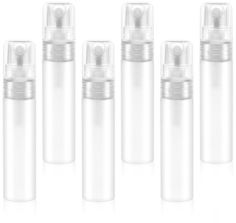 KALIONE 6 Pcs 5ml Travel Spray Bottle Refillable Plastic Perfume Atomizers Mini Spray Bottle Clear Travel Atomizer Empty Spray Bottles for Hair Face Plant