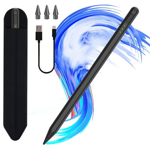 Stylet pour iPad 11 et 10e génération, Charge Plus Rapide 14 Minutes, avec Porte-Crayon, rejet de la Paume, sensibilité d'inclinaison, pour iPad Air11 et 13 (M3/M2), iPad Pro 11 et 13 (M4)