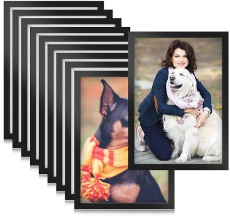 FutureHight 10 Stück Magnetische A5-Diamant-Kunstrahmen, Selbstklebender Magnetischer Bilderrahmen, Diamant-Gemälderahmen, Ausstellungsrahmen, Langlebig, Schwarz