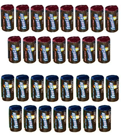 h2i Mini Vulkan | 30 Stück | Party Spaß für Klein & Groß I Kinder & Jugendfeuerwerk | 2-Fach Sortiert | mit Silber-rotem und Gold-blauem Funkenregen | Ganzjahresfeuerwerk | Kat. F1