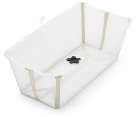Stokke Flexi Bath, Sandy Beige - Bañera plegable para bebé - Ligera, duradera y fácil de guardar - Práctica para usar en casa o de viaje - Para recién nacidos y bebés