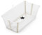 Stokke Flexi Bath, Sandy Beige - Bañera plegable para bebé - Ligera, duradera y fácil de guardar - Práctica para usar en casa o de viaje - Para recién nacidos y bebés