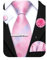 Ailisus Herren Krawatte Set Seide Einfarbig Plaid Einstecktuch Manschettenknöpfe Krawattennadel und Handgefertigt Boutonniere