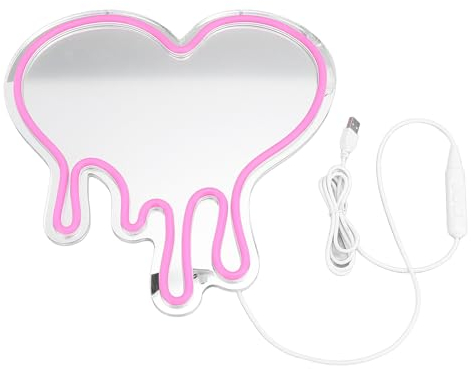 Enseigne au Néon en Forme de Cœur Fondant, Lampe LED Alimentée par USB, Lumière de Décoration de Table et Murale pour de Fête des Mères, Chambre de Fille, Mariage,