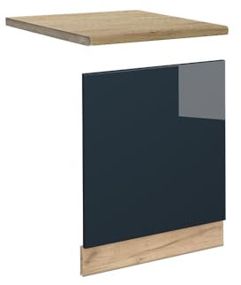 Vicco façade Fame-Line, Bleu foncé Brillant, 60 cm, PT Chêne