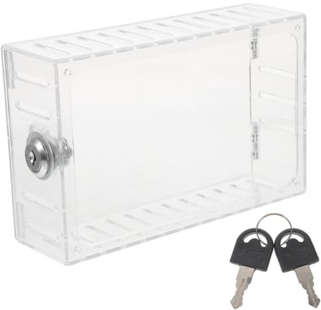 LABRIMP Thermostat Lock Box with Key Acrylic Wall Mount Thermostat Guard Protector for Heating Control Panel Cover Security