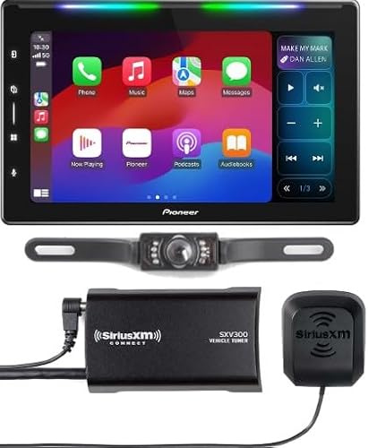 Pioneer DMH-WT6000NEX 10.1 Single DIN Digital Multimedia Receiver Bundled with + (1) Satellite Radio Tuner and a Licence Plate Style Backup Camera Package