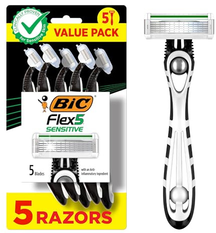 BIC Flex 5 Sensitive Einwegrasierer, 5 Stück Herrenrasierer