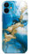 ONEFLOW Bliss Cover für iPhone 12 Hülle in Marmor Optik, Designer Case Handy Schutzhülle mit Kameraschutz, Muster Hardcase Glitzer Handyhülle marmoriert, Blau Gold