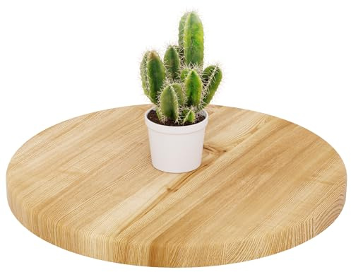 LAMO Manufaktur Holzplatte rund 40 cm aus Naturholz | Tischplatte für Couchtisch, Kaffeetisch, Nachttisch | Stärke: 28 mm | Farbe: Rustikal