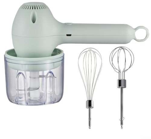 Zilimontt Wireless Electronic Hand Blender Rechargeable Food Mixer Egg Beater Garlic Masher Kitchen Masher with USB(Green)