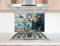 Myphotostation 90x60cm Blue Butterflies and Blossoms Glass Splashback for stove Tempered Glass Backsplash, Glass Backguards For Kitchen, Stove Wall Protector, Cooker Wall Panel, Stove Back Cover