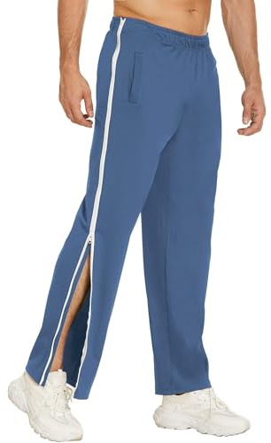PINSPARK Reha Hose Herren Trainingshose mit Reissverschluss Jogginghose | ISCC PLUS Atmungsaktives Abreißhose nach op Freizeit Tasche Basketball