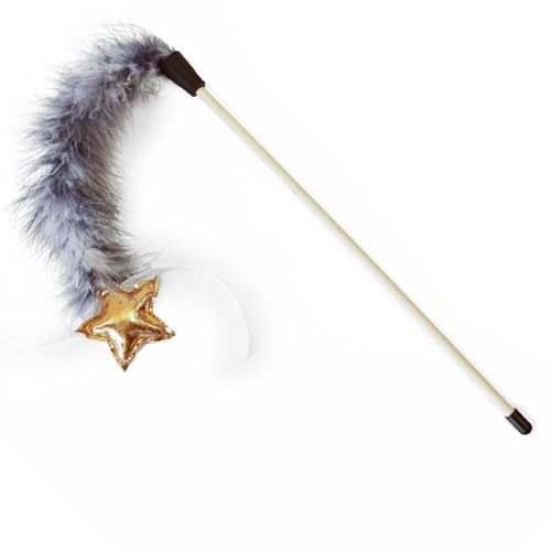 Pet Brands Cat Toy, Interactive Cat Teaser Wand, Indoor Cat Feather Toys for Indoor Cats, Kitten,