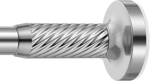 AIZESI Gardinenstange ohne Bohren, 100-230cm Ø25mm Teleskopstange, Silbern | Verstellbare Klemmstange – werkzeuglose Montage, starker Halt, rostfrei, für Fenster, Dusche & Balkon